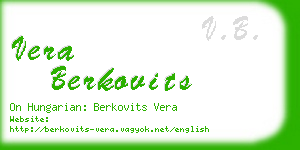 vera berkovits business card